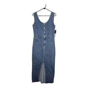 NWT RE Generation By Celebrity Pink Denim Overall Midi Dress Size Medium